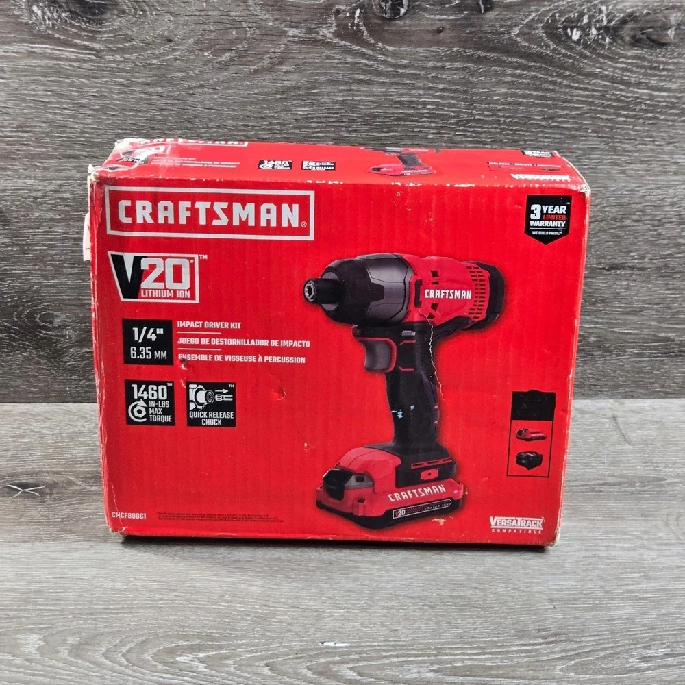 CRAFTSMAN CMCF800C1 V20 20V MAX Lithium-Ion 1/4-Inch Cordless Impact Driver Only